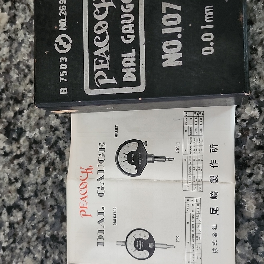 Peacock Dial Gauge No.107 Vintage With Instruction Manuel